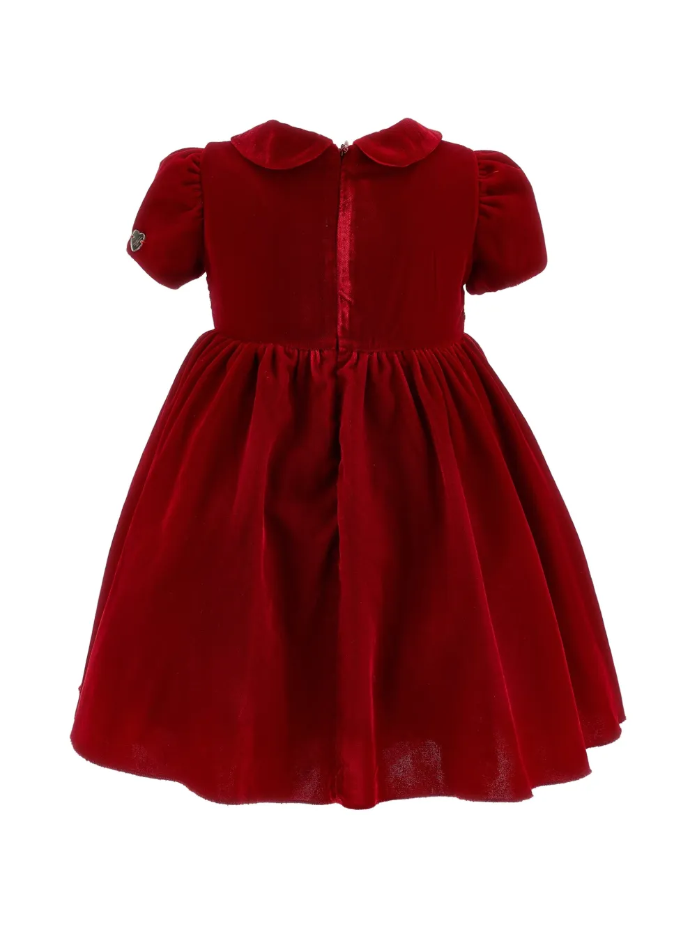 Monnalisa Jurk met Peter Pan-kraag en roos-applicatie Rood