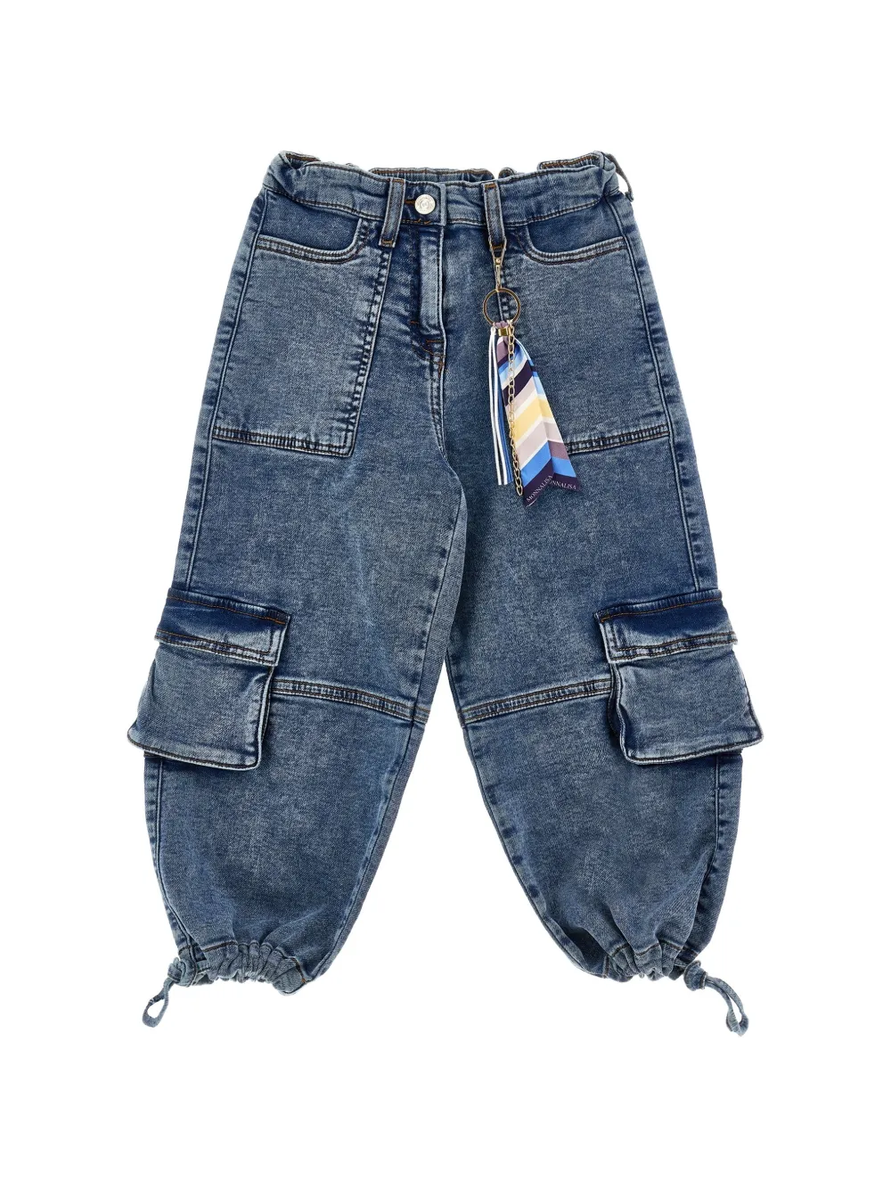 Monnalisa Cargo con dettaglio foulard - Blu