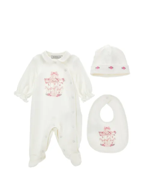 Monnalisa carousel-print ruffled babygrow set