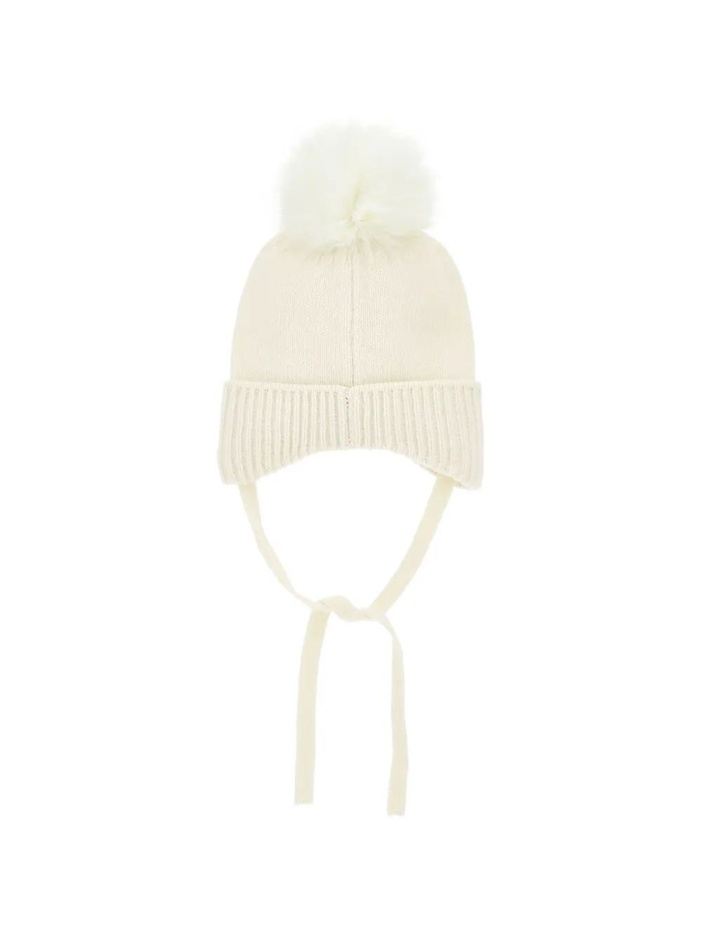 Monnalisa Muts met strik en pompom Beige