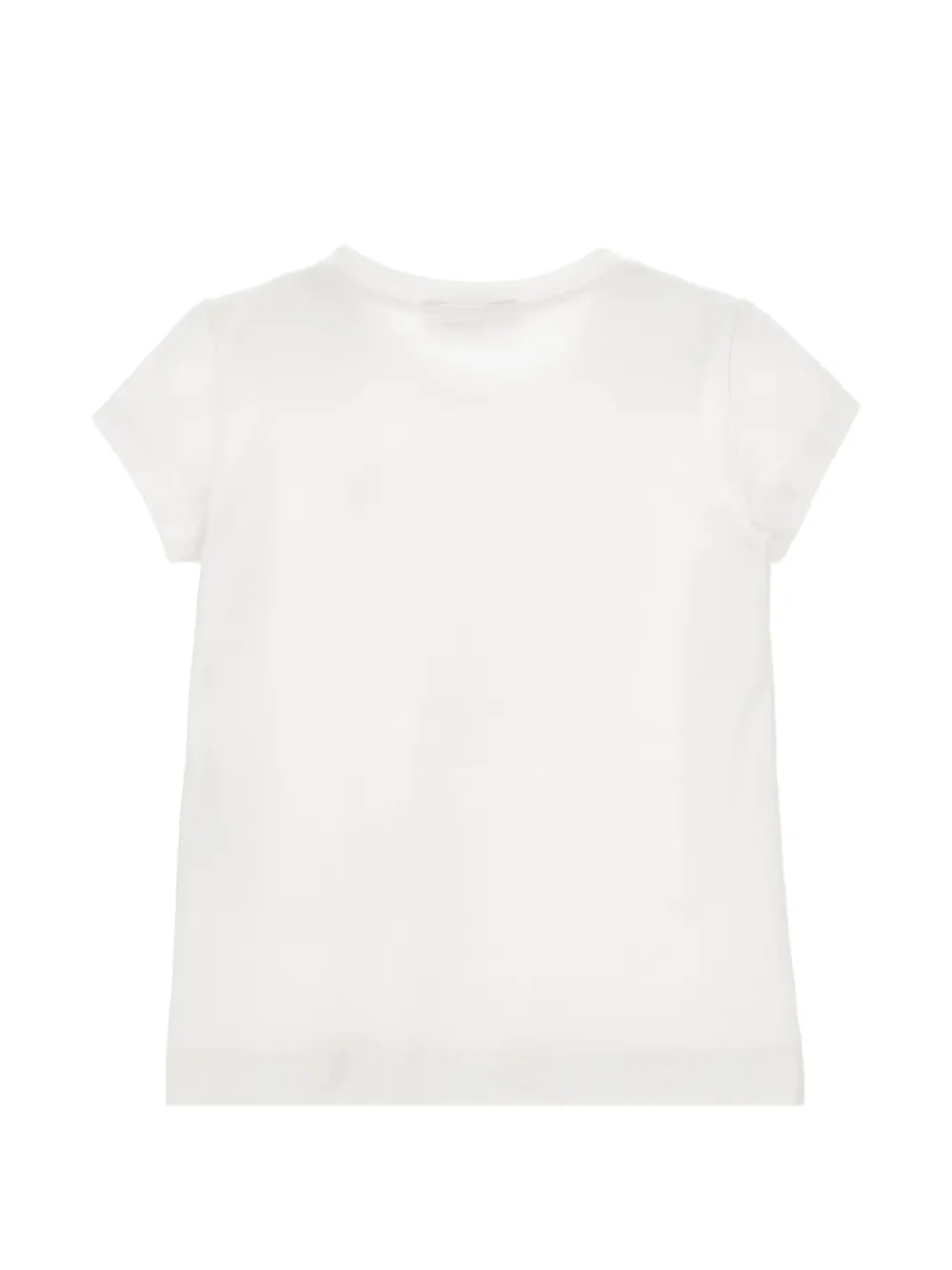 Monnalisa T-shirt verfraaid met kristallen en bloemen-patroon Wit