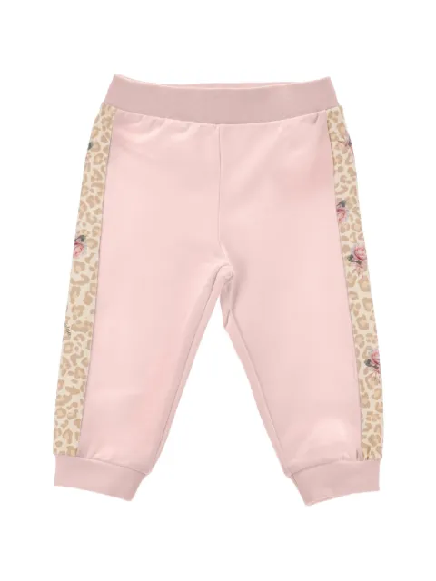 Monnalisa leopard-print bow-detail track pants