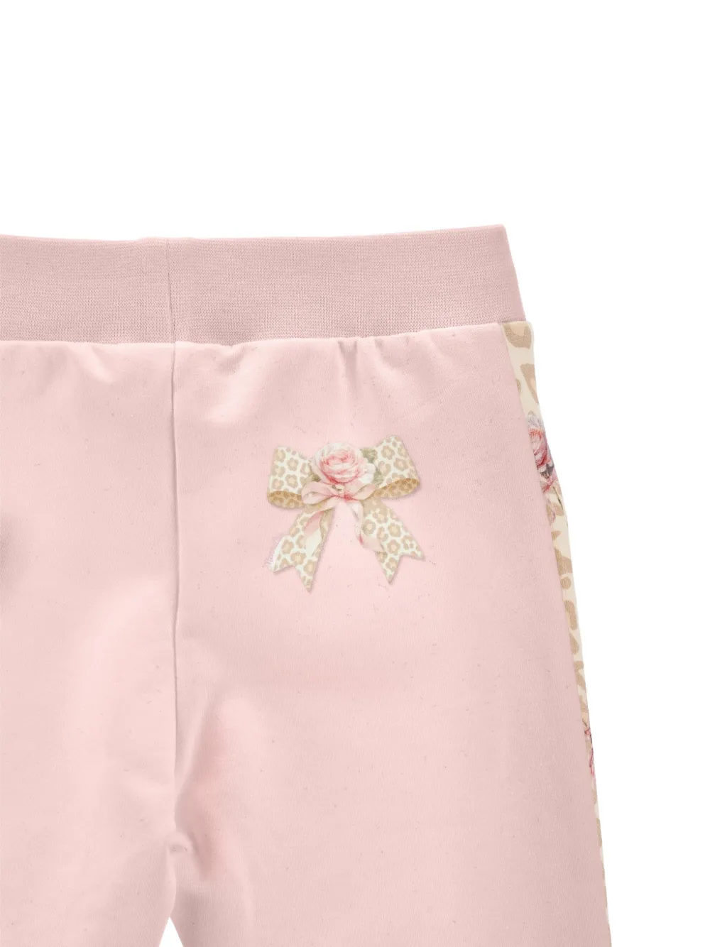 Monnalisa Trainingsbroek met strik-detail en luipaard-print Roze