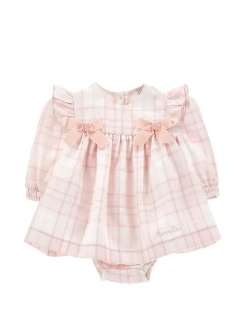 Monnalisa check-pattern ruffled dress