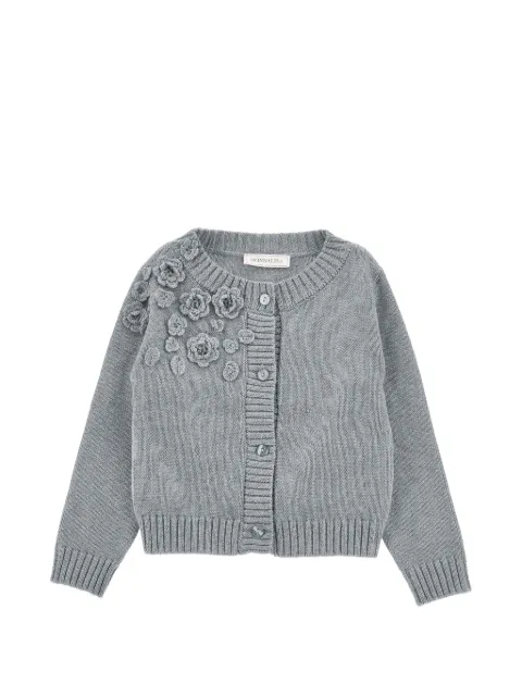 Monnalisa floral-appliqué cardigan