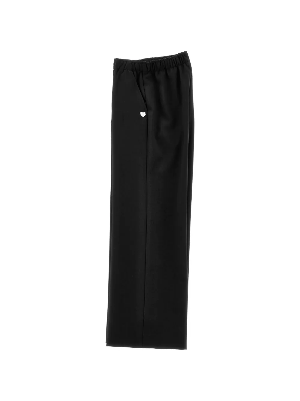 Monnalisa Broek met elastische taille en hartplakkaat Zwart