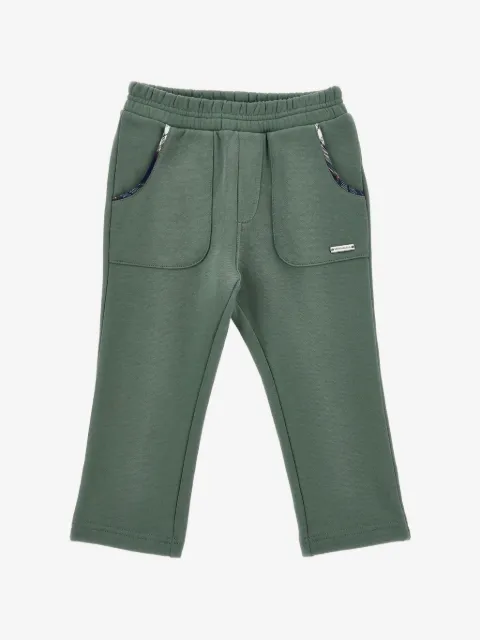 Monnalisa check-trim logo-plaque track pants