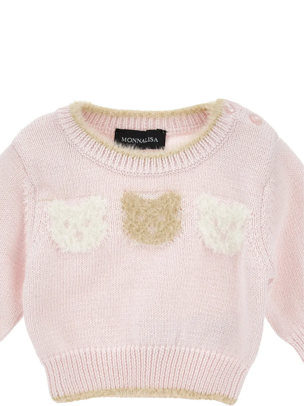 Monnalisa Intarsia trainingspak met teddybeer Roze
