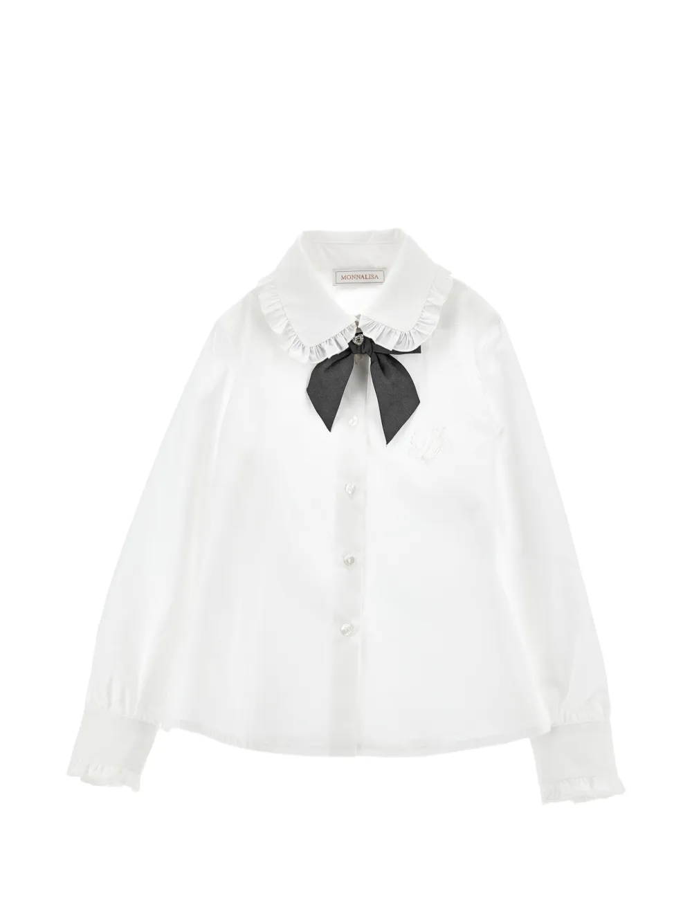 Monnalisa Camicia con ruches - Bianco