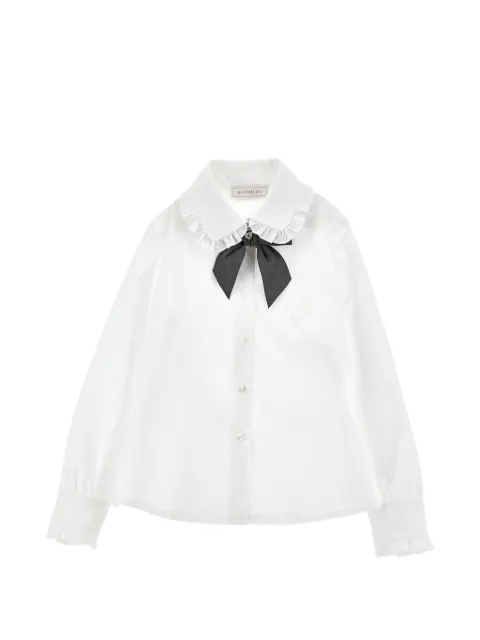 Monnalisa ruffled-collar bow-detail shirt