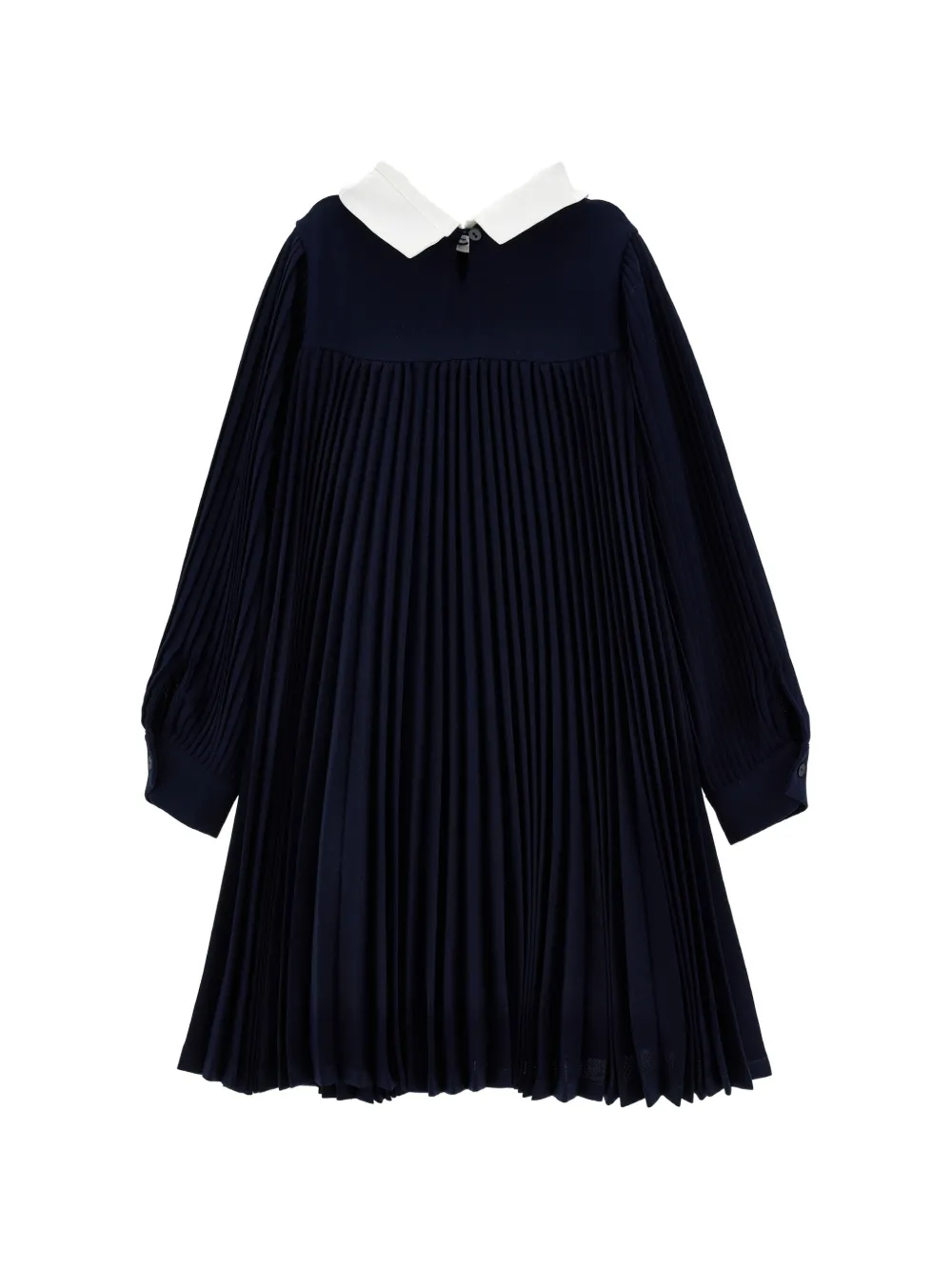 Monnalisa Geplooide jurk met afneembare kraag Blauw