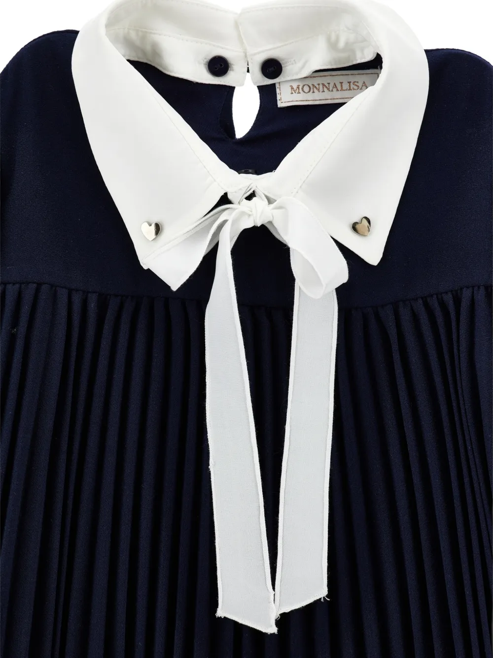 Monnalisa Geplooide jurk met afneembare kraag Blauw