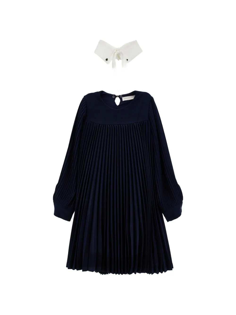 Monnalisa Geplooide jurk met afneembare kraag Blauw
