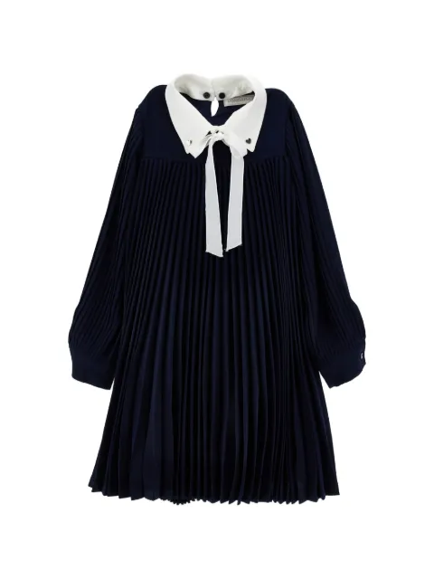 Monnalisa pleated detachable-collar dress