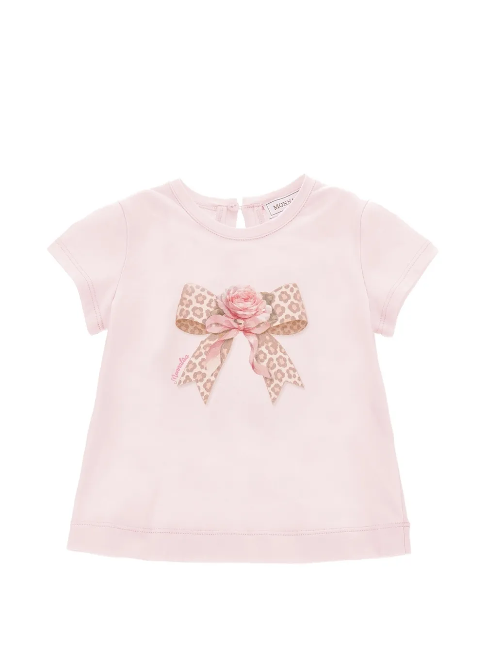 Monnalisa T-shirt con stampa fiocco - Rosa