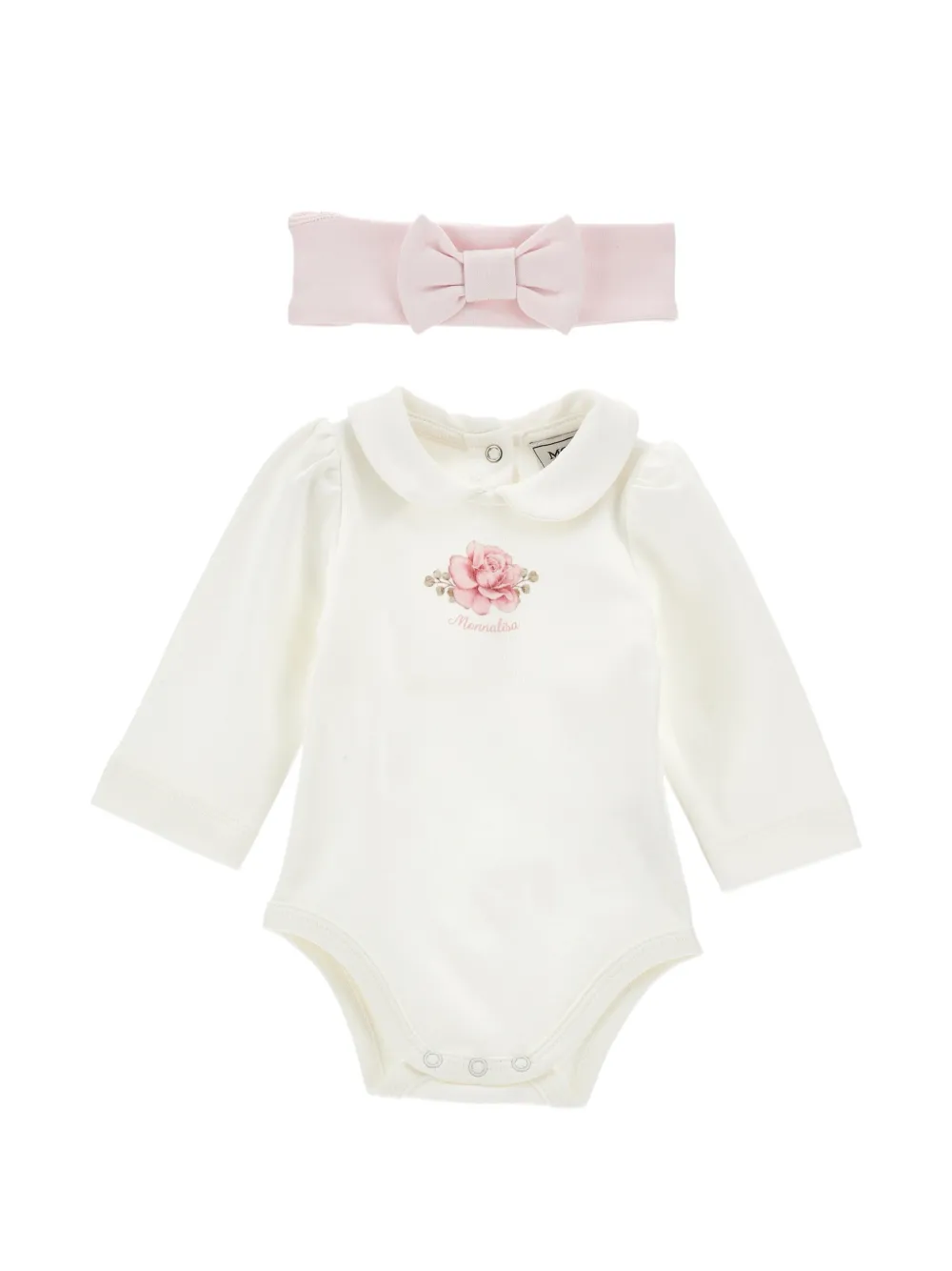 Monnalisa Tulen babykleding met roos-print Roze