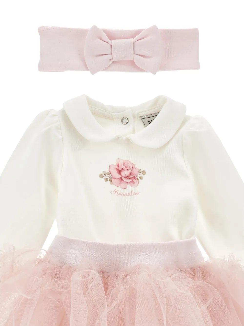 Monnalisa Tulen babykleding met roos-print Roze