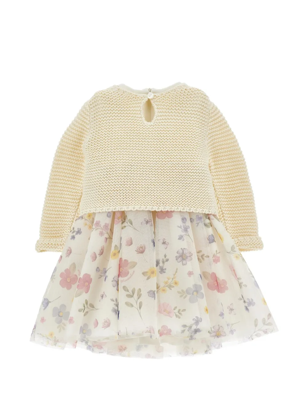 Monnalisa 2-in-1 jurk met bloemenprint Beige