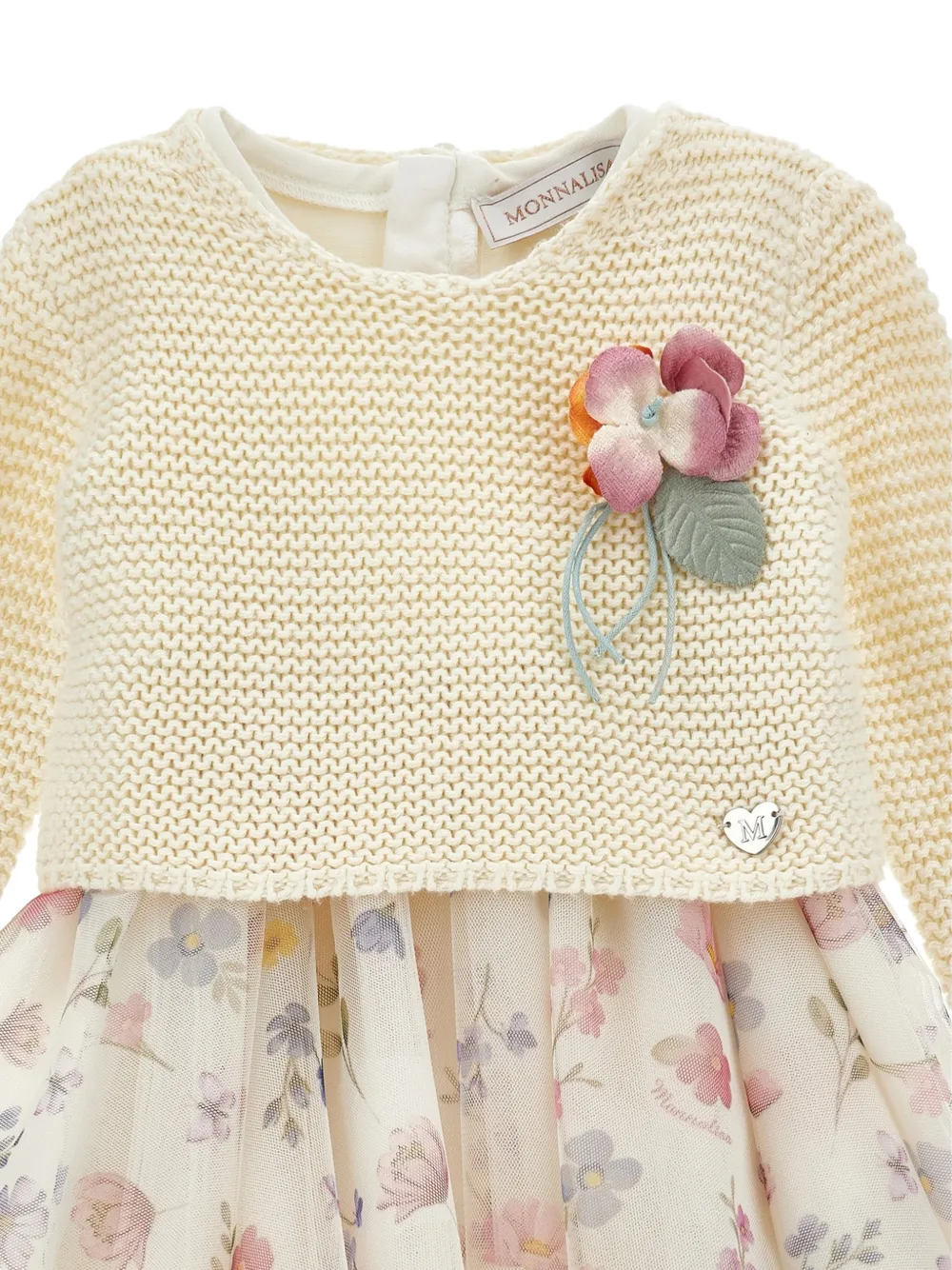Monnalisa 2-in-1 jurk met bloemenprint Beige