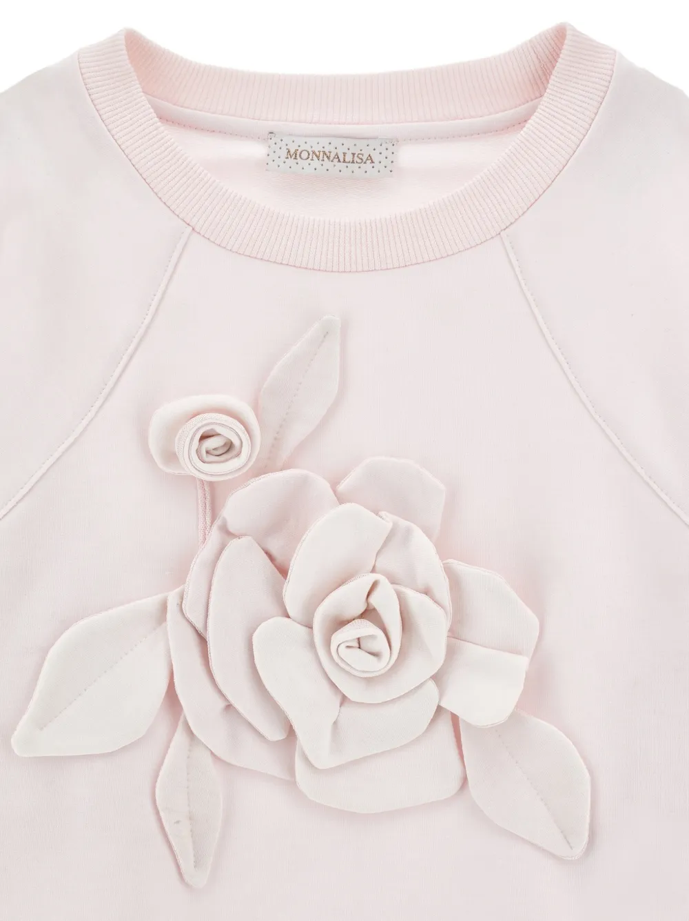 Monnalisa Sweater met bloemapplicatie Roze