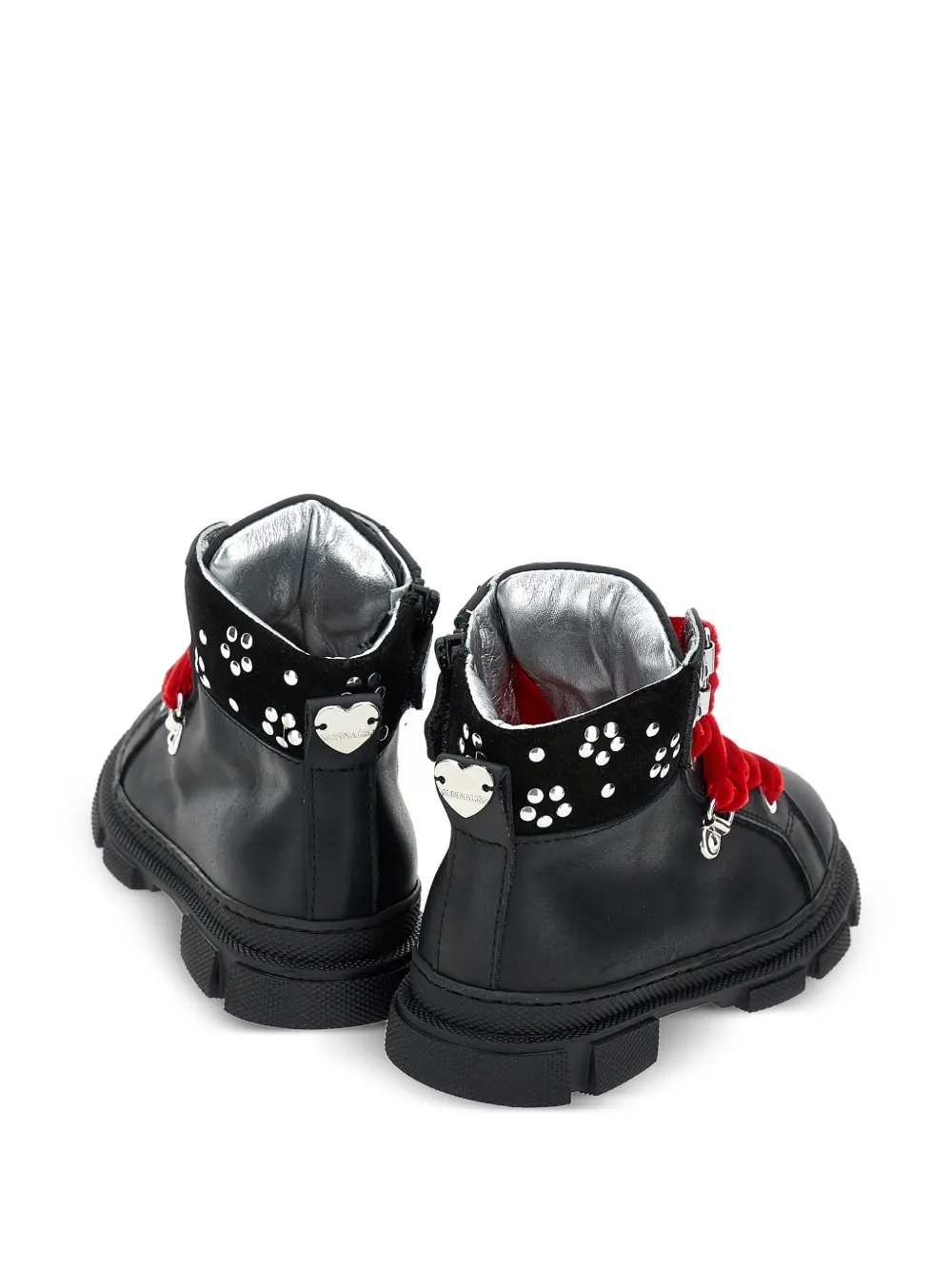 Monnalisa Fluwelen laarzen met studs Zwart