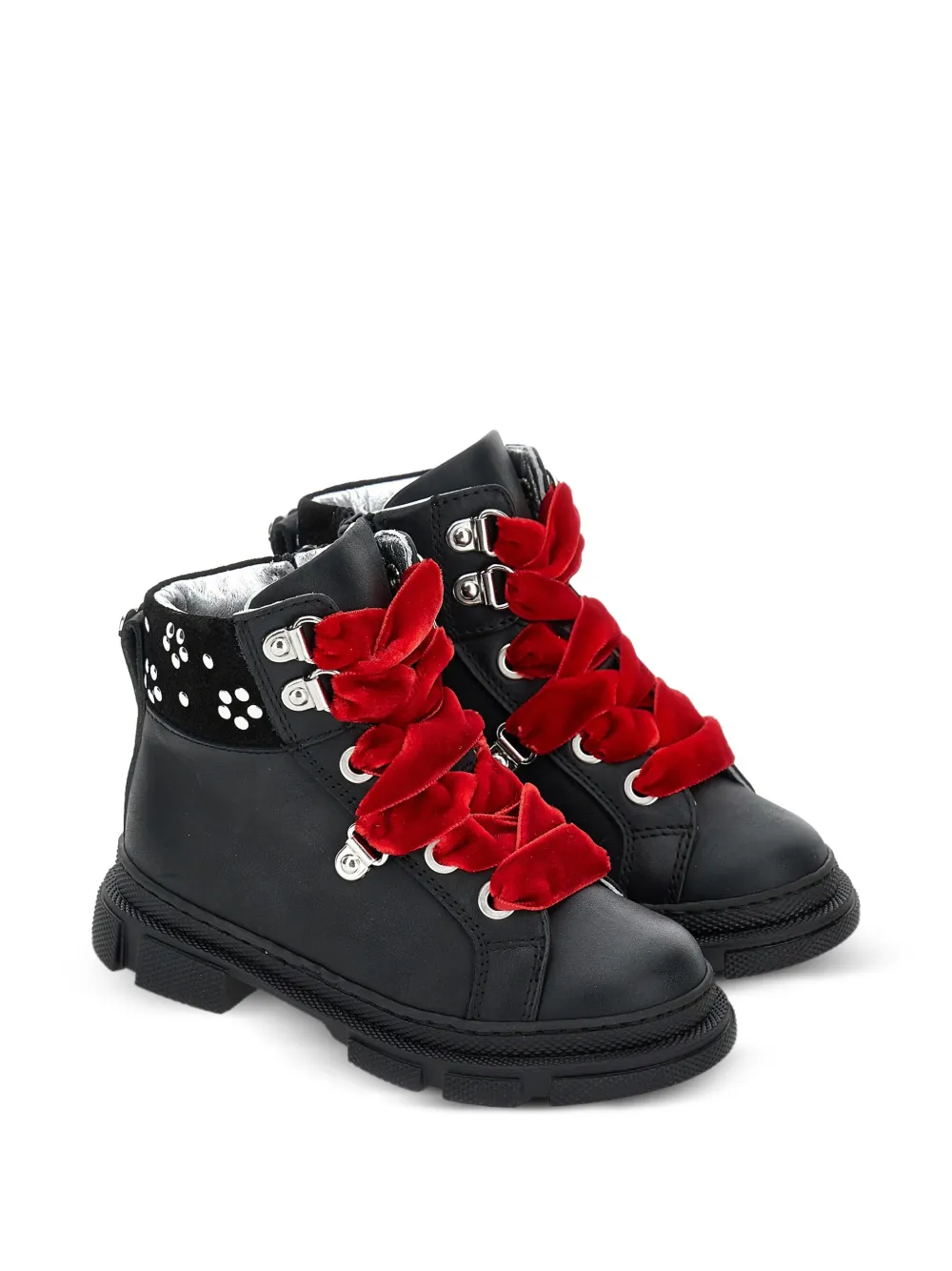 Monnalisa Fluwelen laarzen met studs Zwart