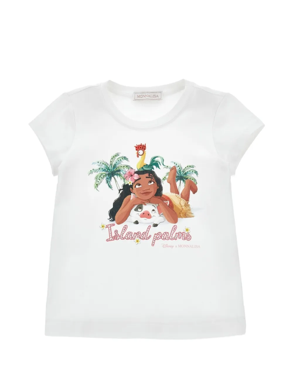 Monnalisa Disney Moana-print T-shirt - Bianco