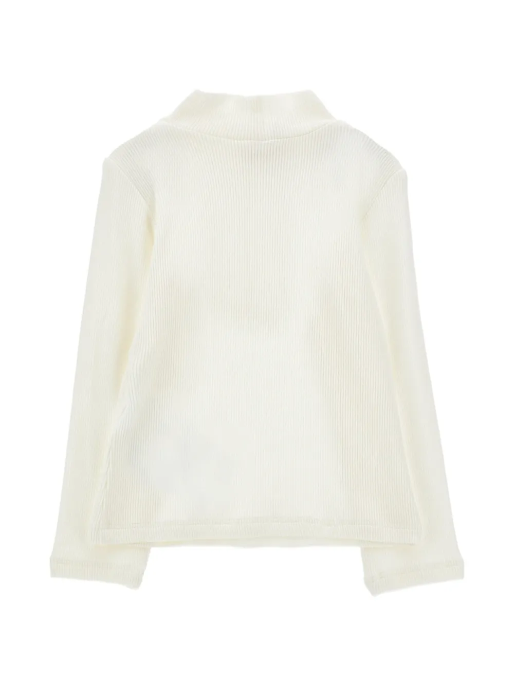 Monnalisa Geribbelde trui met ruches Beige