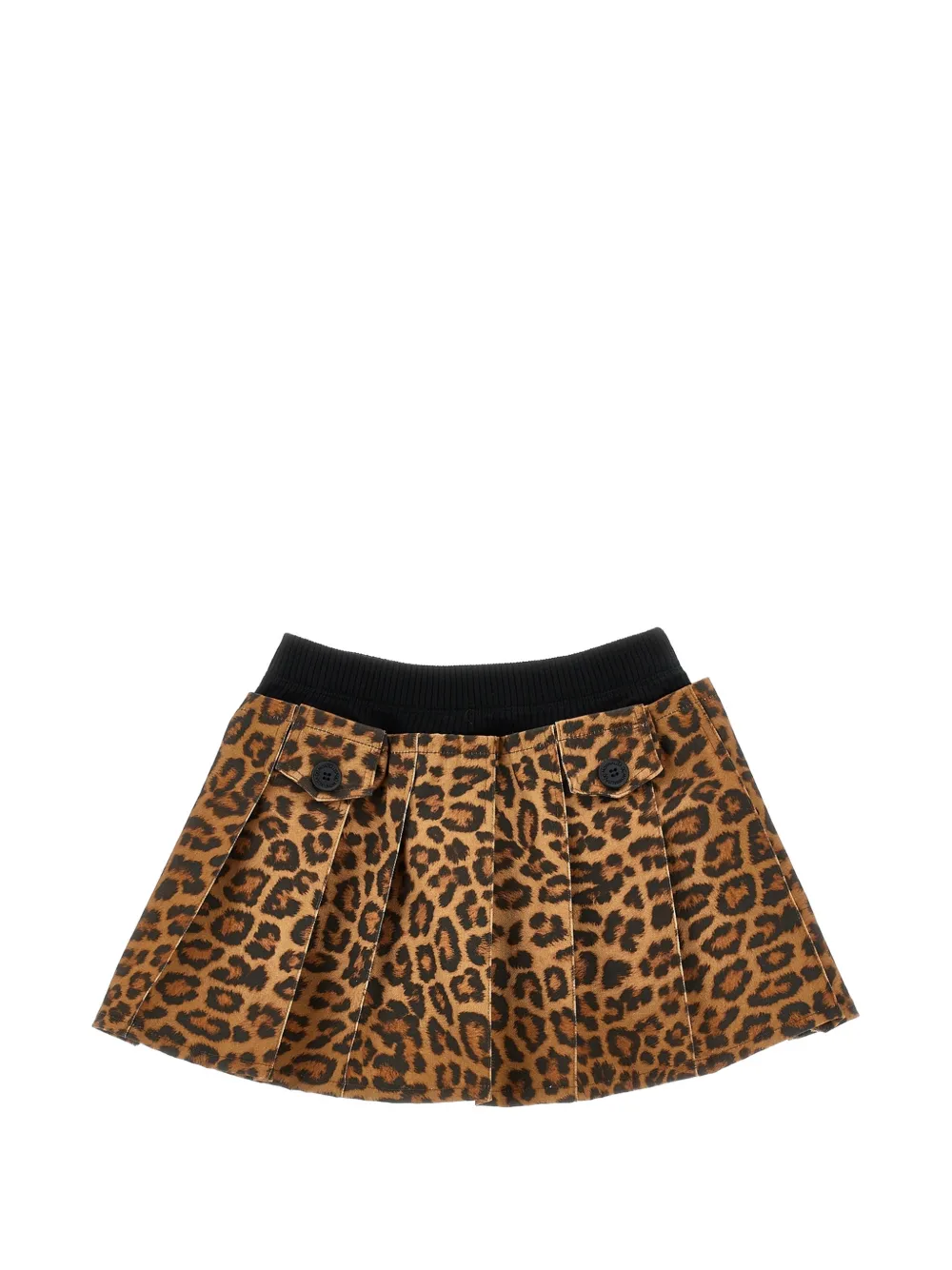 Monnalisa Gonna plissettata leopardata - Marrone