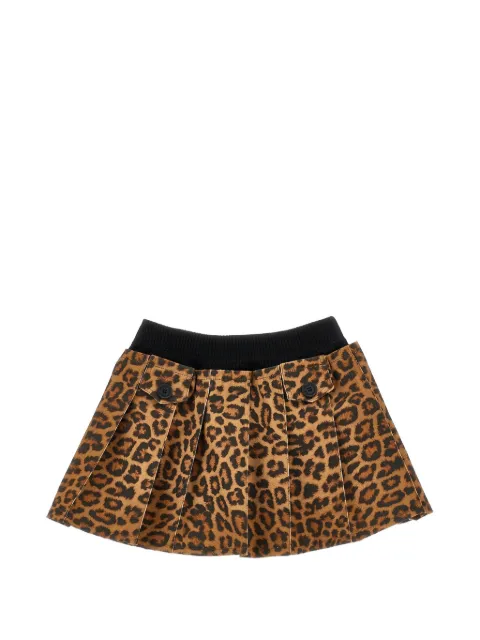 Monnalisa leopard-print pleated skirt