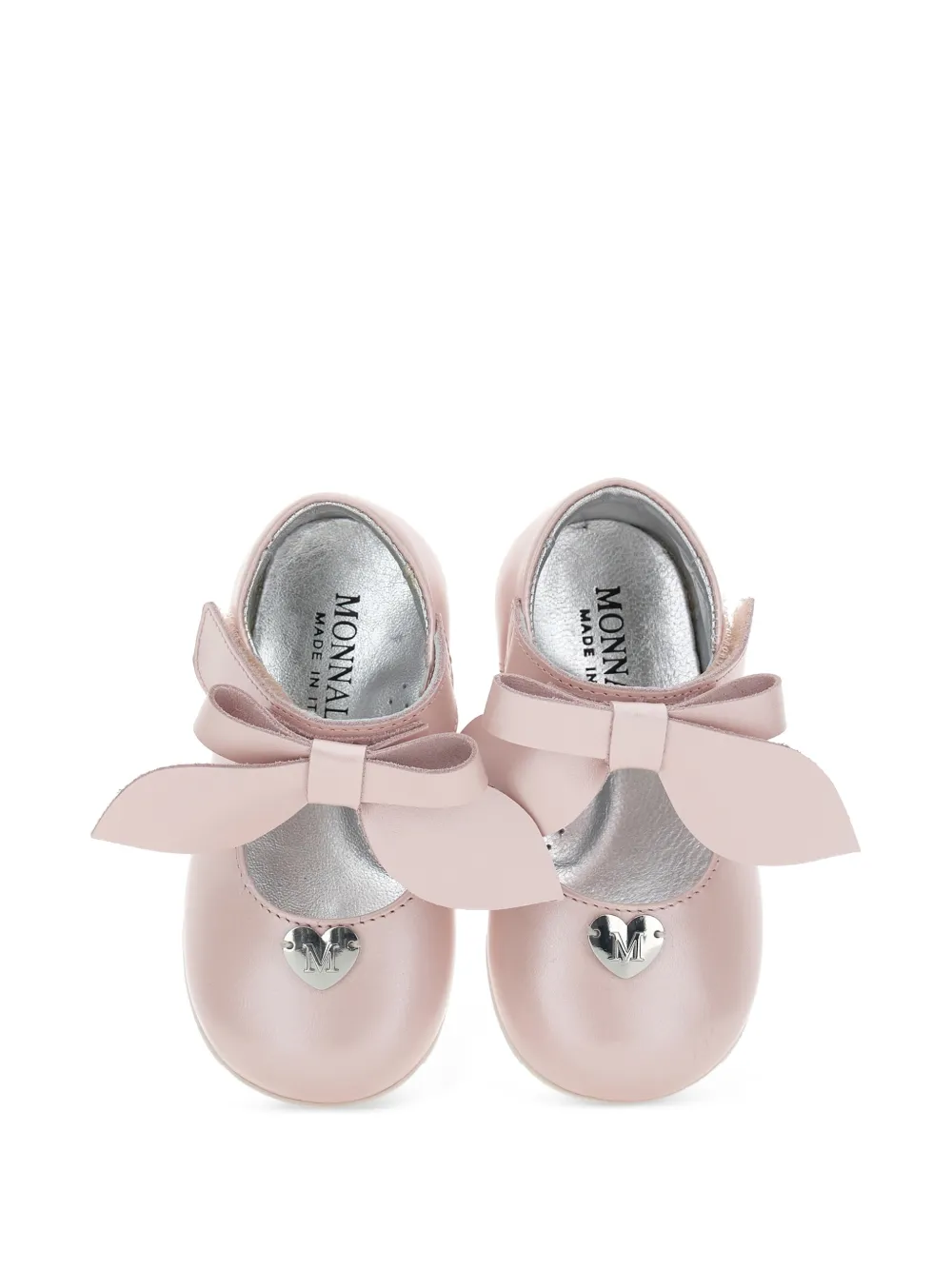 Monnalisa Ballerina's met hartplakkaat en strikdetail Roze
