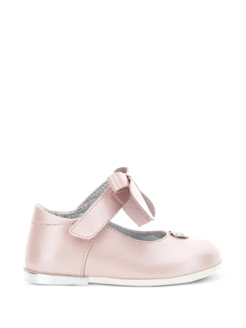 Monnalisa bow-detail heart-plaque ballet flats