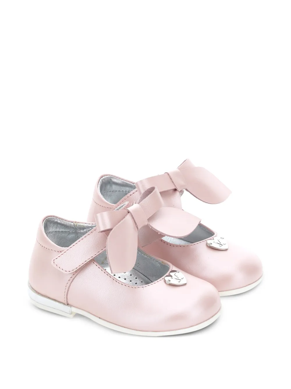 Monnalisa Ballerina's met hartplakkaat en strikdetail Roze