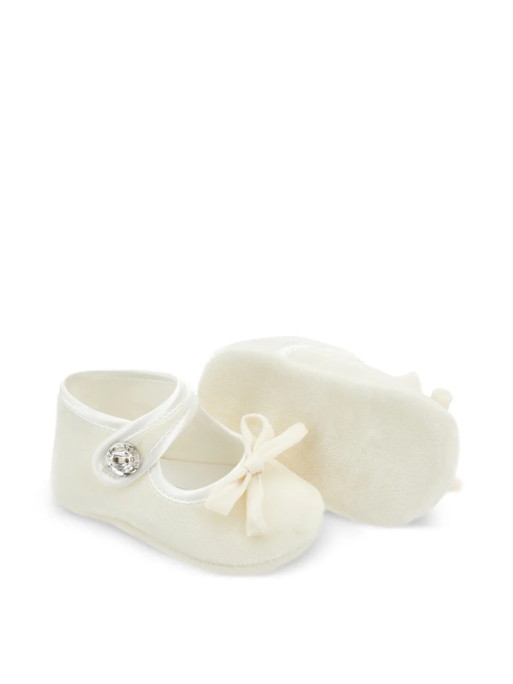 Monnalisa Ballerina's verfraaid met kristallen en strikdetail Beige