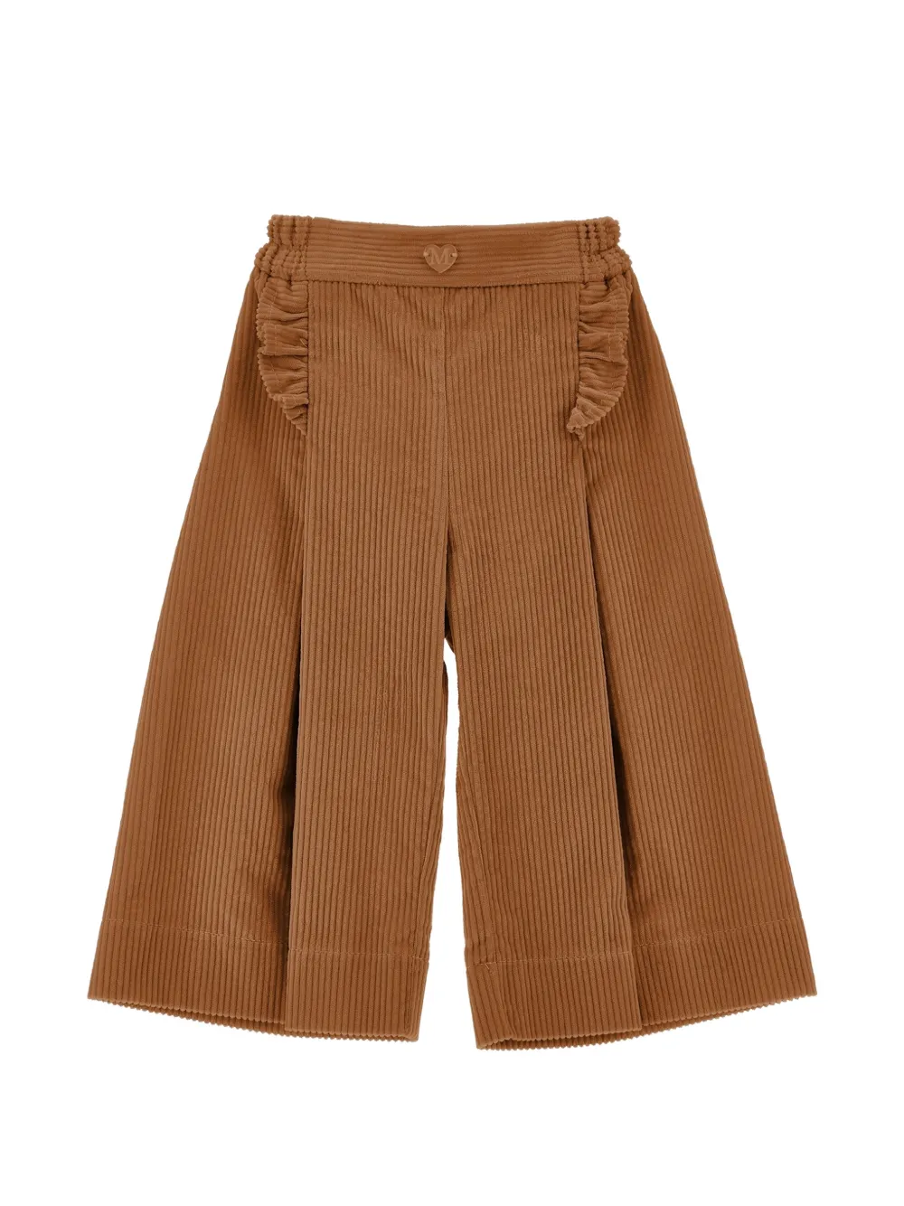 Monnalisa Pantaloni a coste con ruches - Marrone