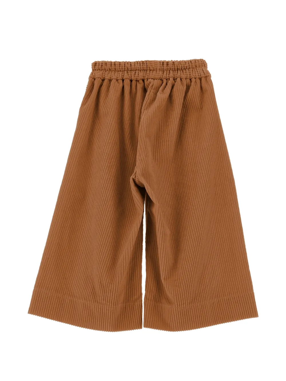 Monnalisa Ribfluwelen broek met ruches Bruin