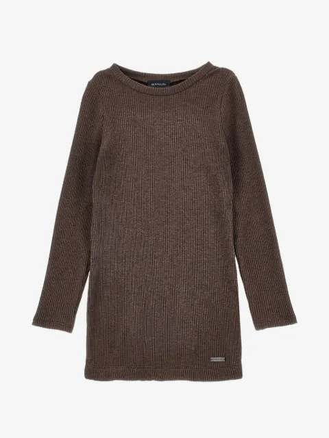 Monnalisa ribbed-knit long-sleeve dress