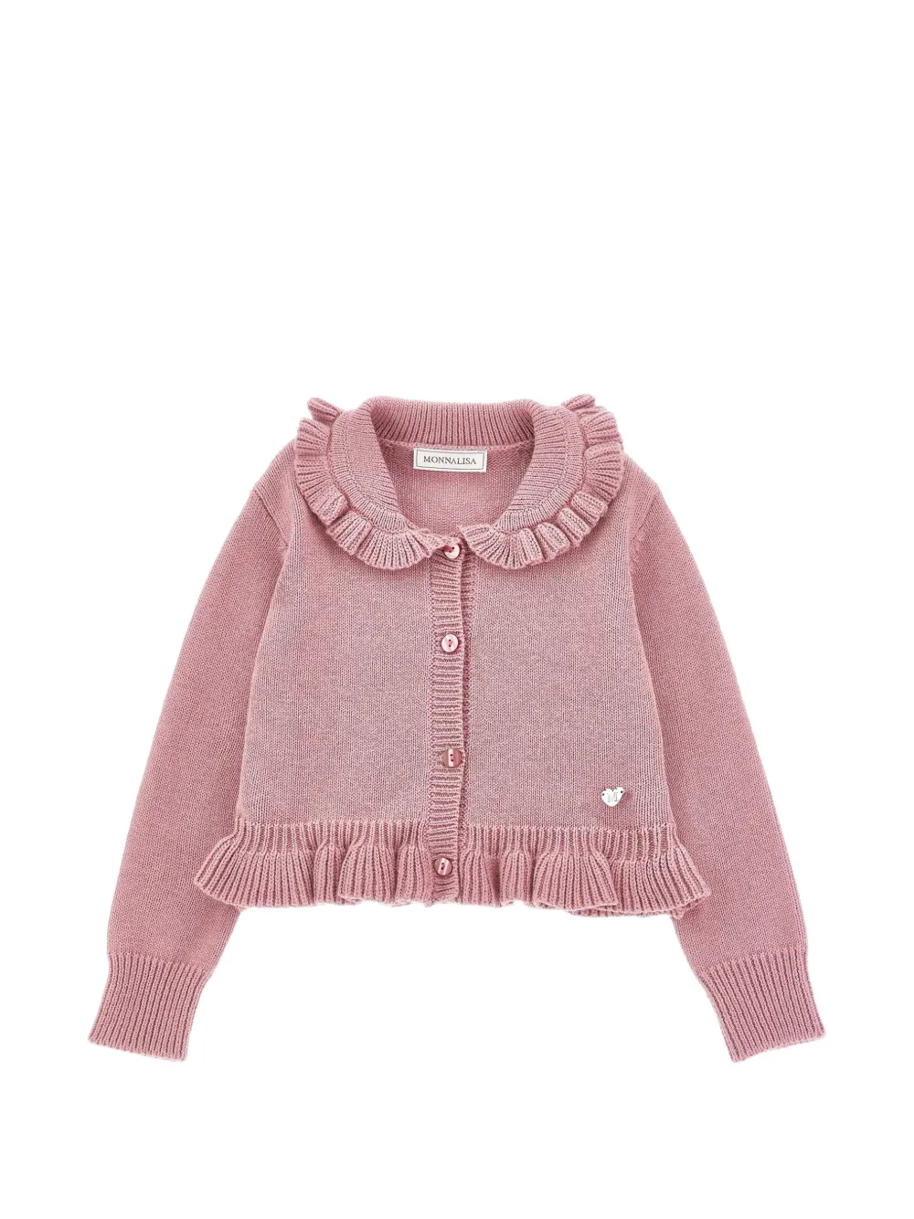 Monnalisa ruffled-collar cardigan - Rosa