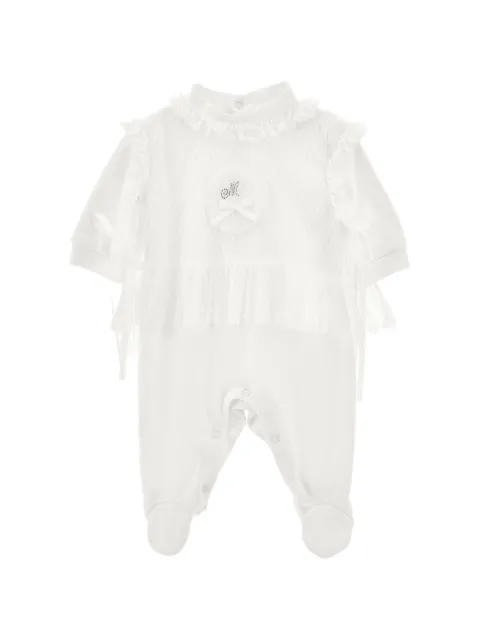 Monnalisa lace-overlay ruffled babywear