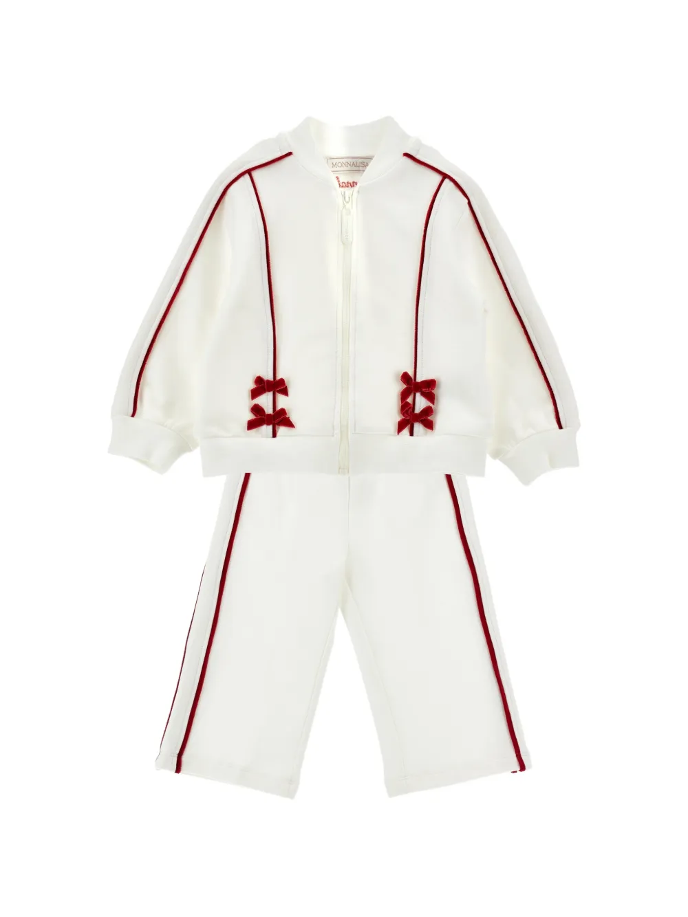 Monnalisa Tuta sportiva con fiocco - Bianco