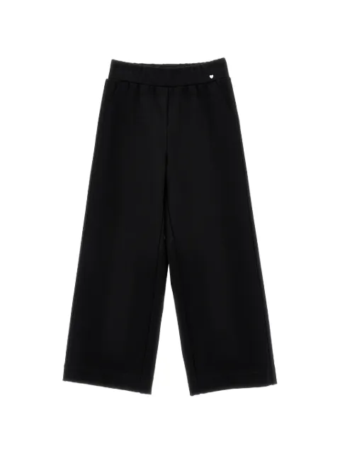 Monnalisa heart-motif wide-leg track pants