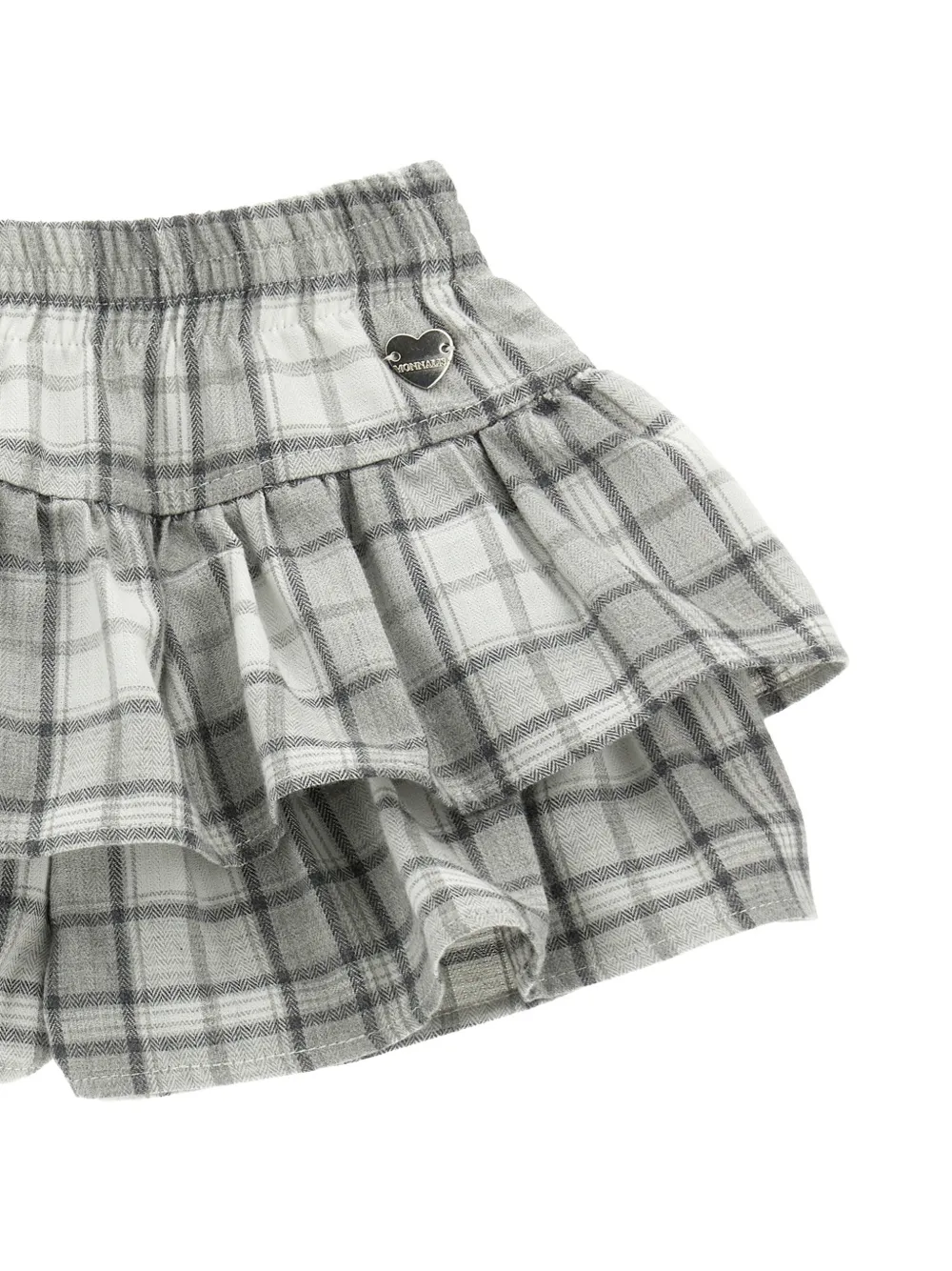 Monnalisa Geruite rok met ruches Wit