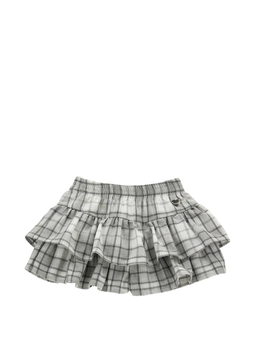 Monnalisa Geruite rok met ruches Wit