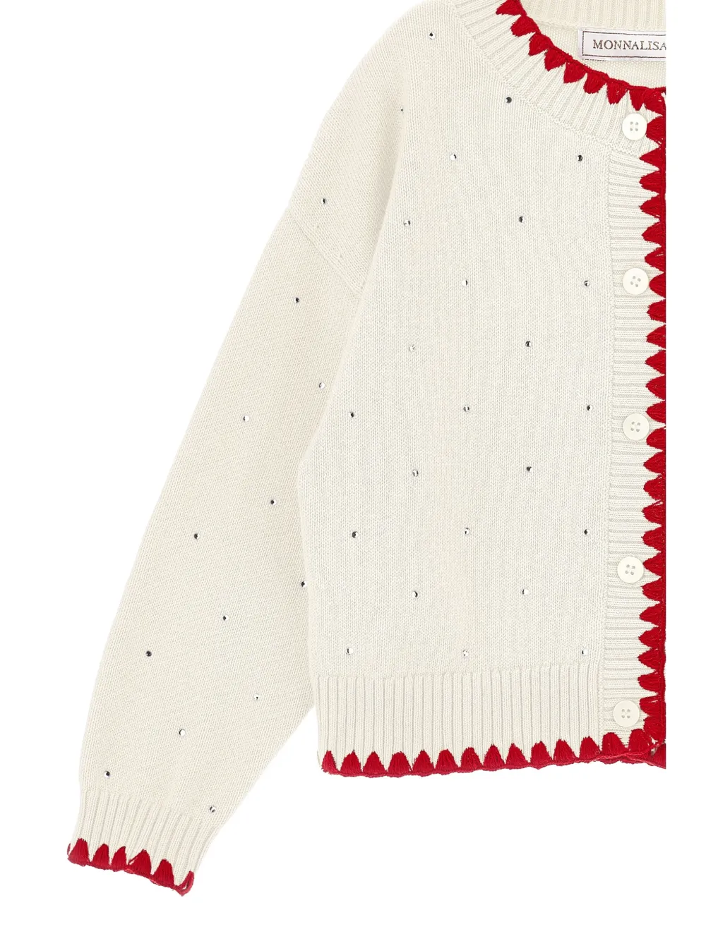 Monnalisa Gewelfd vest verfraaid met stras Beige