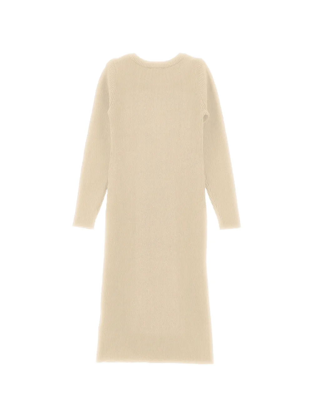 Monnalisa Geribbelde jurk met knoopdetail Beige
