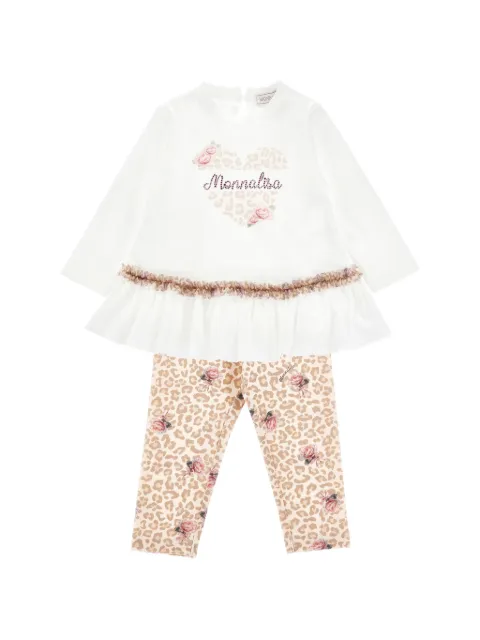 Monnalisa floral leopard-print tracksuit