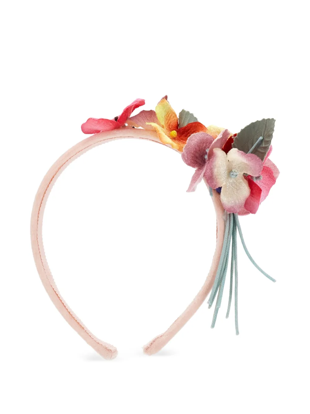 Monnalisa Haarband verfraaid met bloemen Roze