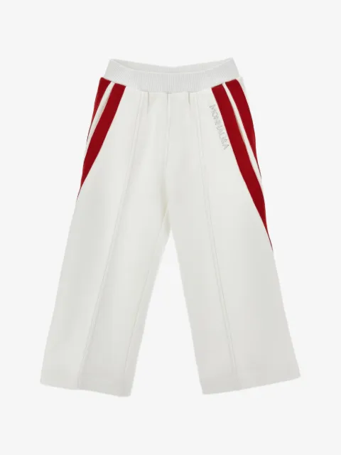 Monnalisa side-stripe crystal-embellished track pants
