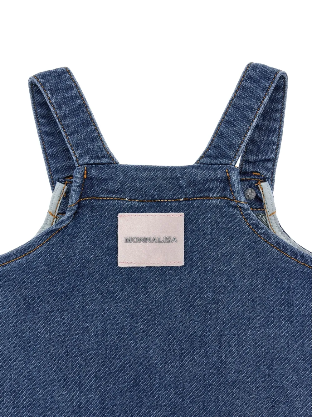 Monnalisa Jurk met geborduurde bloemen Blauw