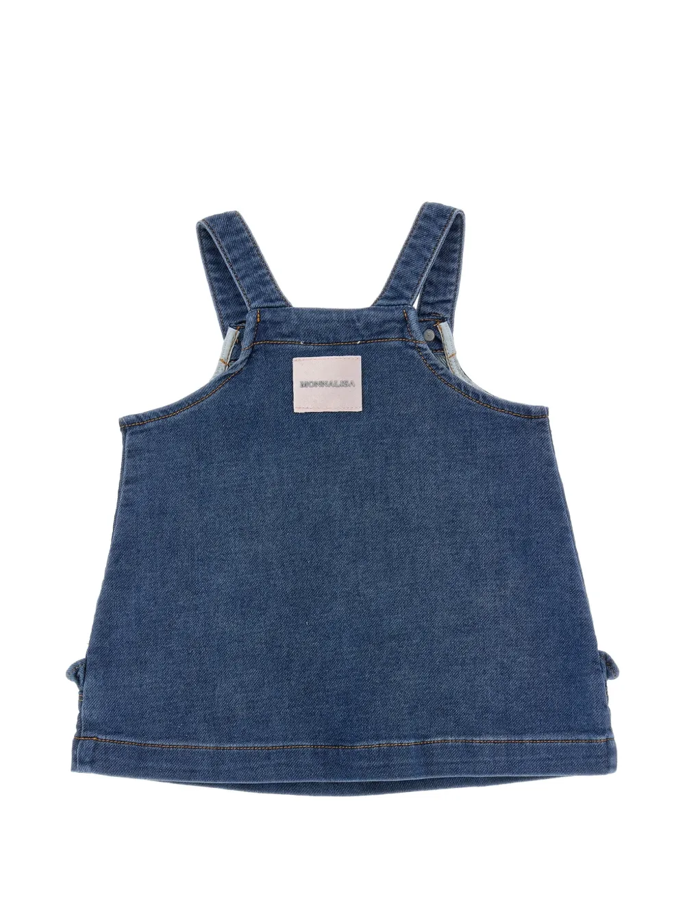 Monnalisa Jurk met geborduurde bloemen Blauw